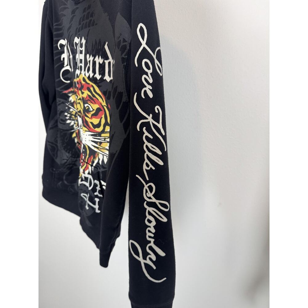 Ed Hardy Sweatshirt Adults Men Medium Black Tiger Graphic Pullover Tattoo - Picture 9 of 14